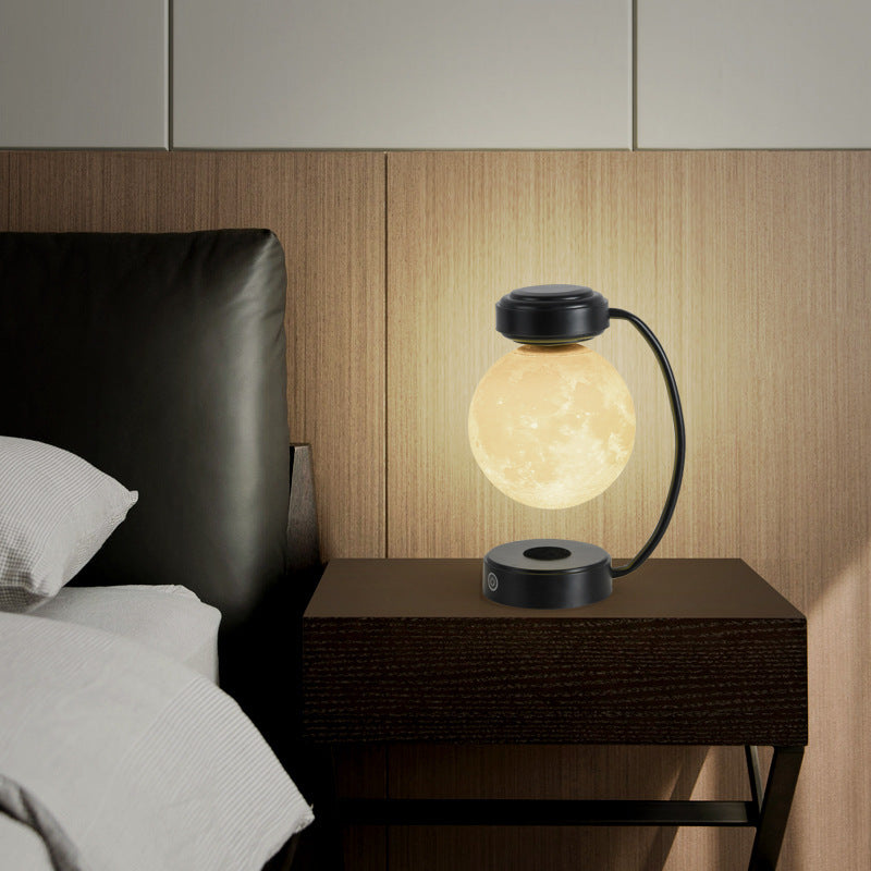 3D LED Moon Night Light Wireless Magnetic Levitating Rotating Lamp