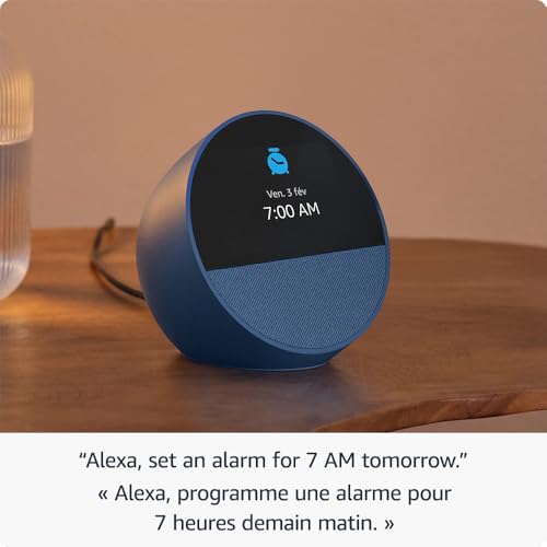 Amazon Echo Spot – Smart Alarm Clock with Alexa & Vibrant Sound