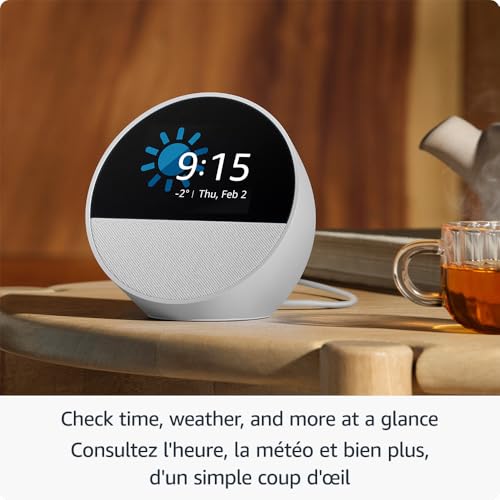 Amazon Echo Spot – Smart Alarm Clock with Alexa & Vibrant Sound