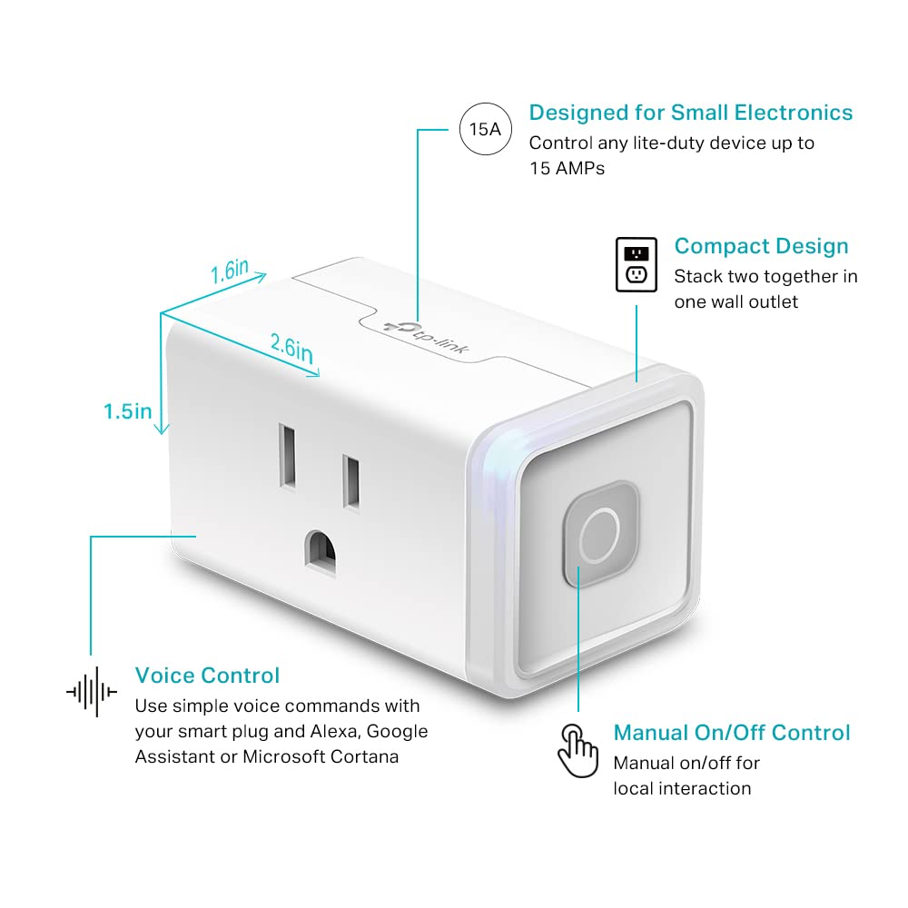 Kasa Smart Plug Mini by TP-Link – 4-Pack Smart Wi-Fi Outlet