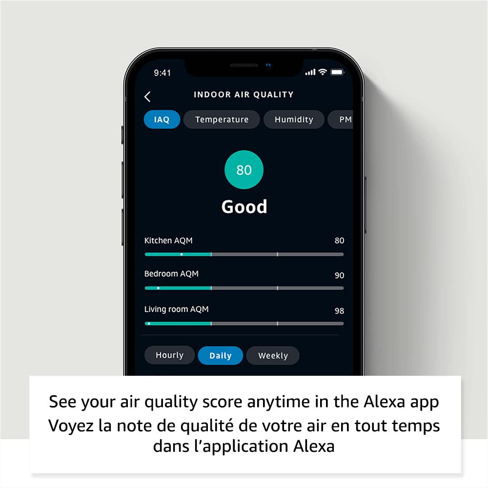 Amazon Smart Air Quality Monitor | Know Your Air, Works with Alexa