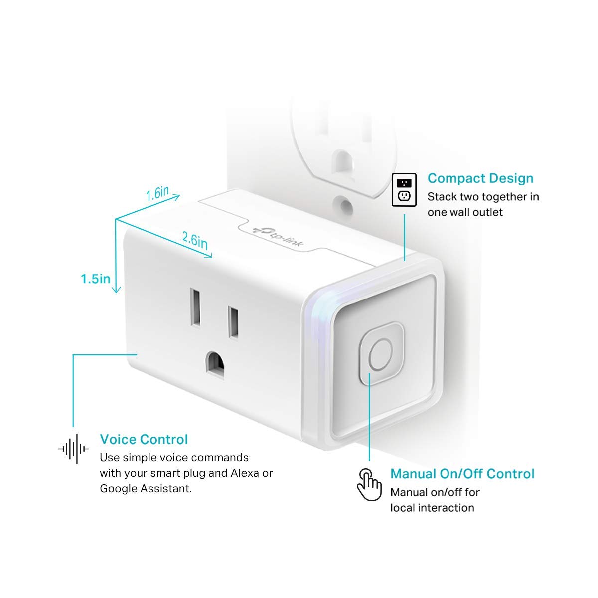 Kasa Smart Plug Mini by TP-Link – 4-Pack Smart Wi-Fi Outlet