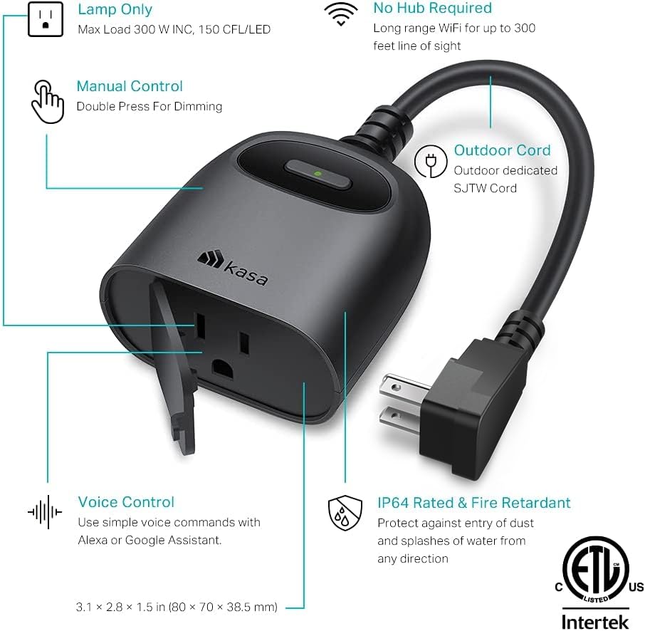 Kasa Smart Plug Mini by TP-Link – 4-Pack Smart Wi-Fi Outlet