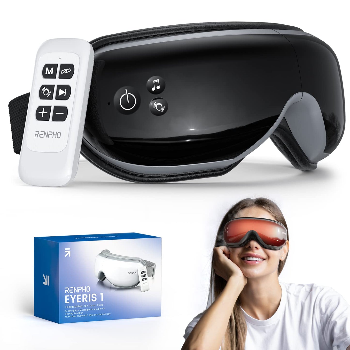 RENPHO Eyeris1 Eye Mask with Heat & Remote Control