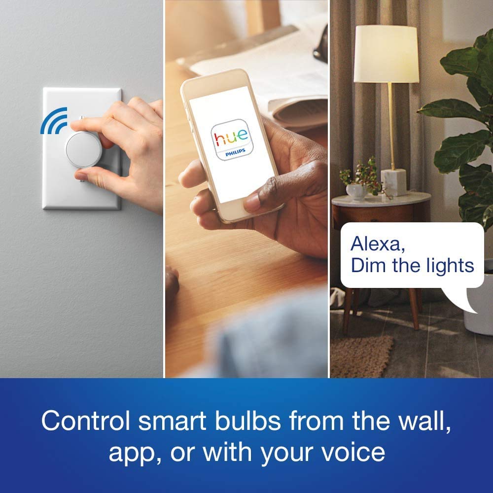 Lutron Aurora Smart Bulb Dimmer Switch | For Philips Hue Smart Bulbs