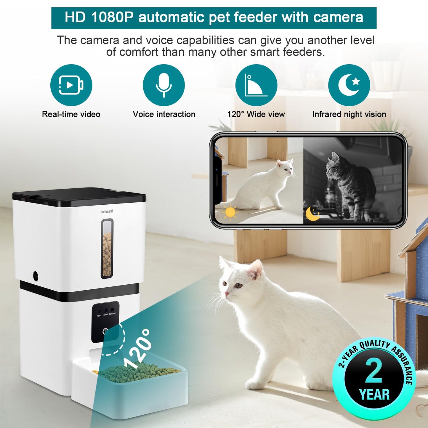 DoHonest Automatic Dog Feeder with Camera