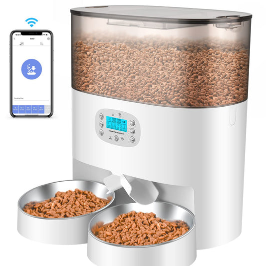 HoneyGuaridan 6L Automatic Feeder for 2 Pets with Portion Control