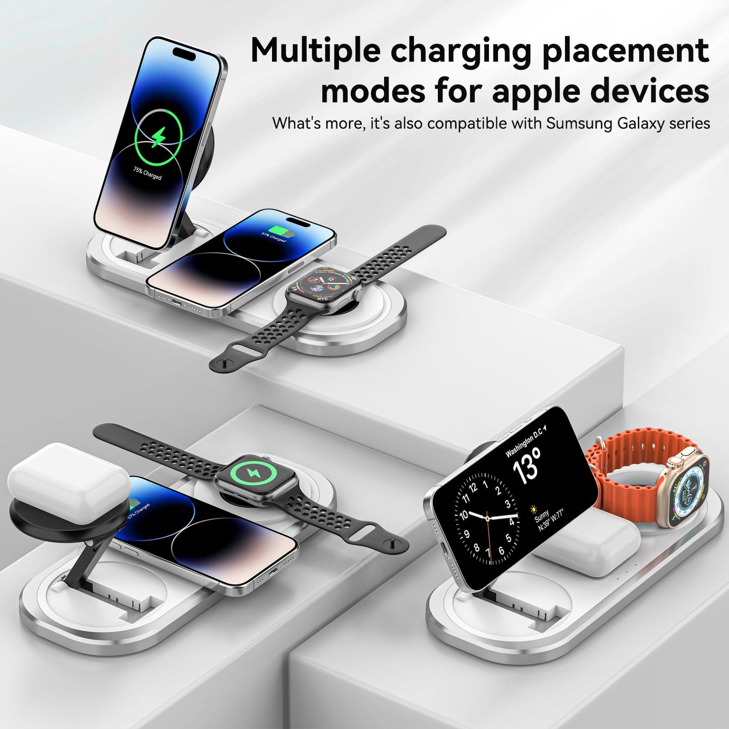 3-in-1 Wireless Charger for iPhone, Apple Watch, AirPods