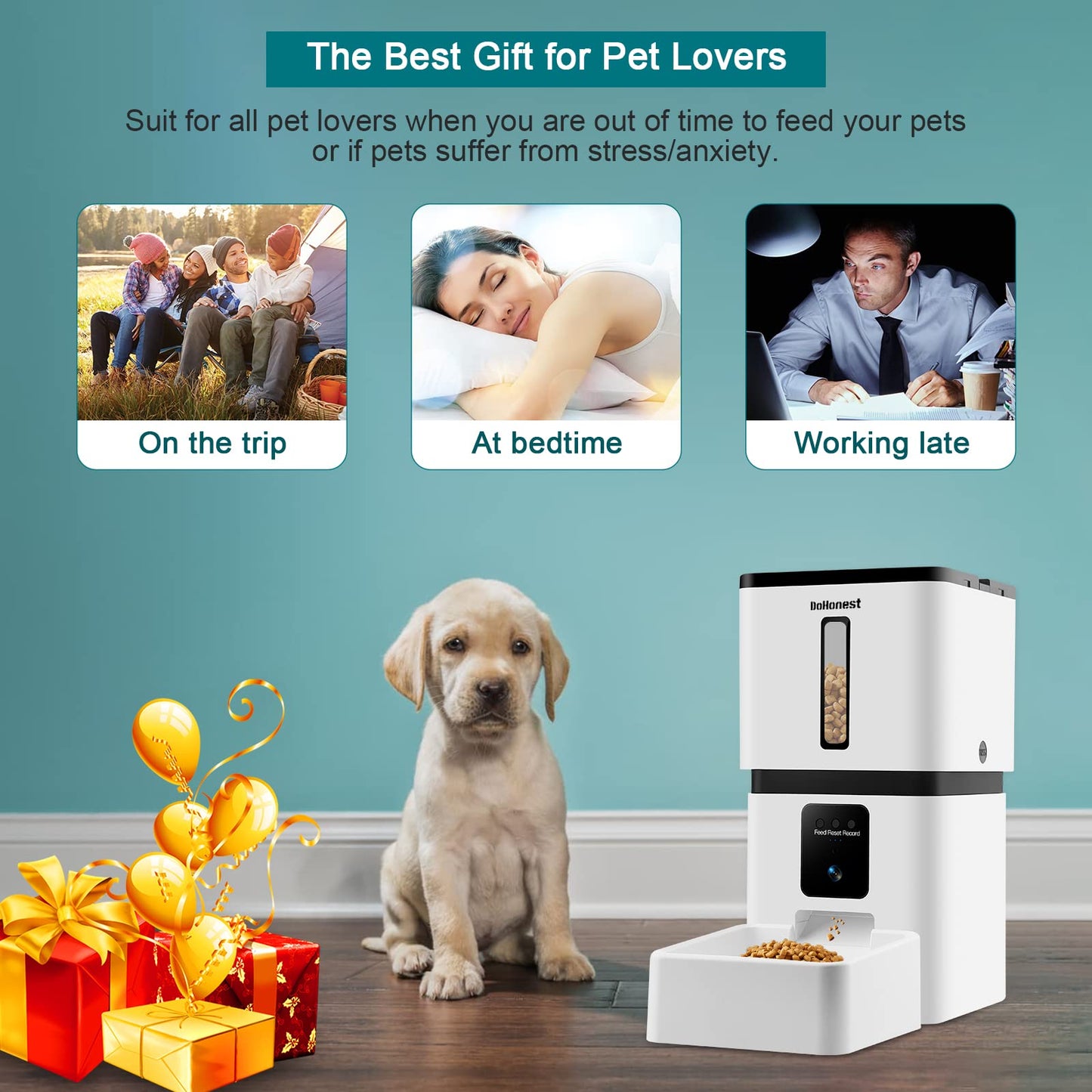 DoHonest Automatic Dog Feeder with Camera