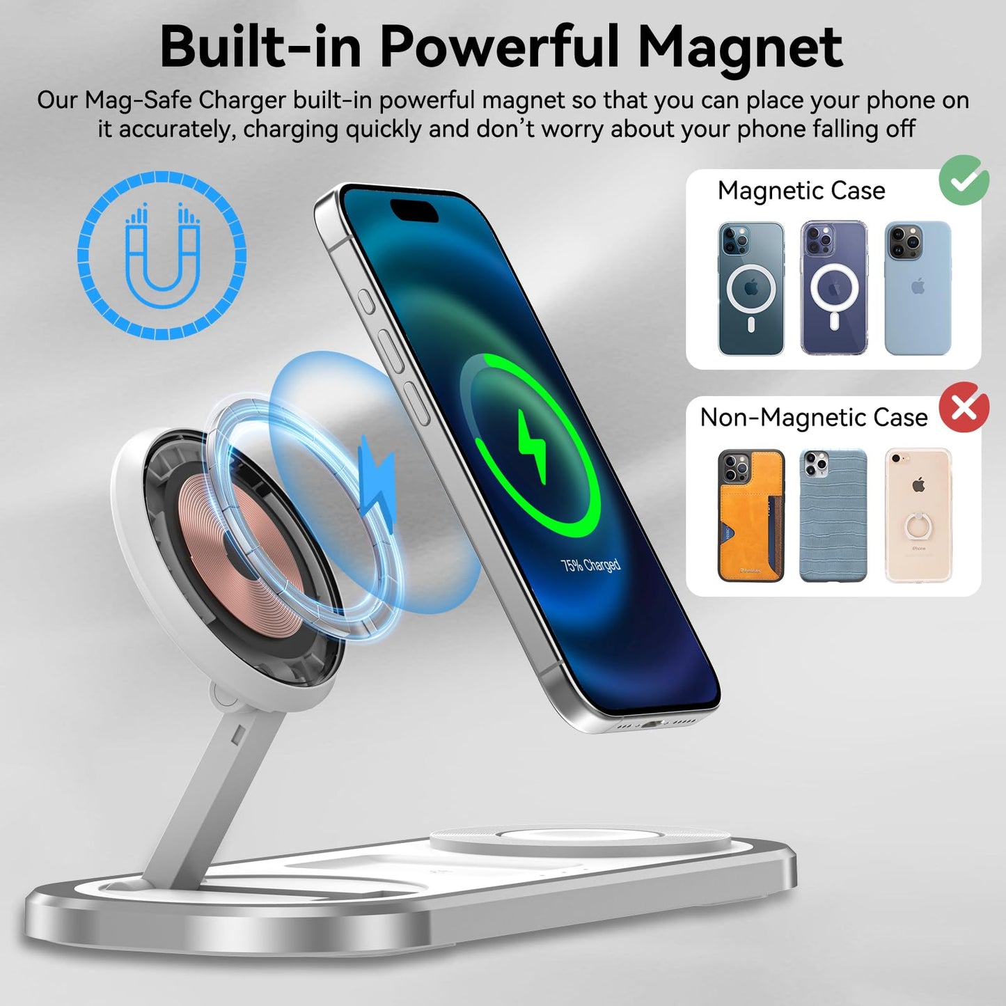 3-in-1 Wireless Charger for iPhone, Apple Watch, AirPods