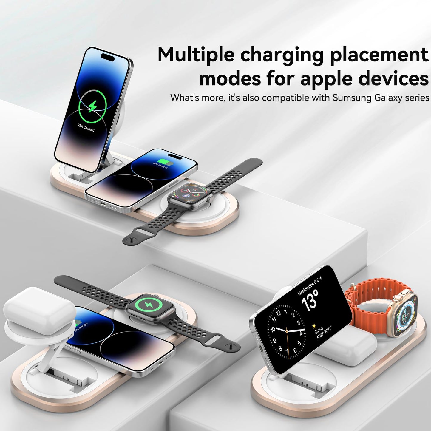 3-in-1 Wireless Charger for iPhone, Apple Watch, AirPods