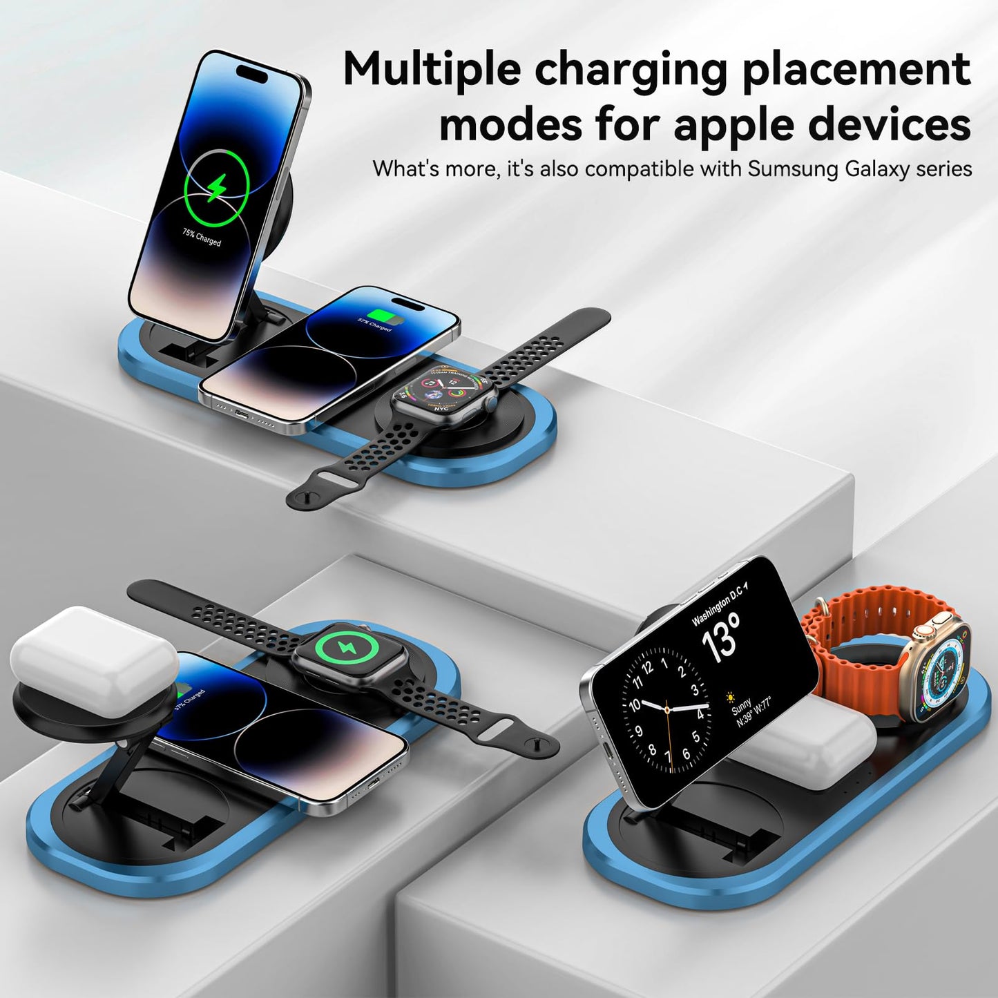 3-in-1 Wireless Charger for iPhone, Apple Watch, AirPods