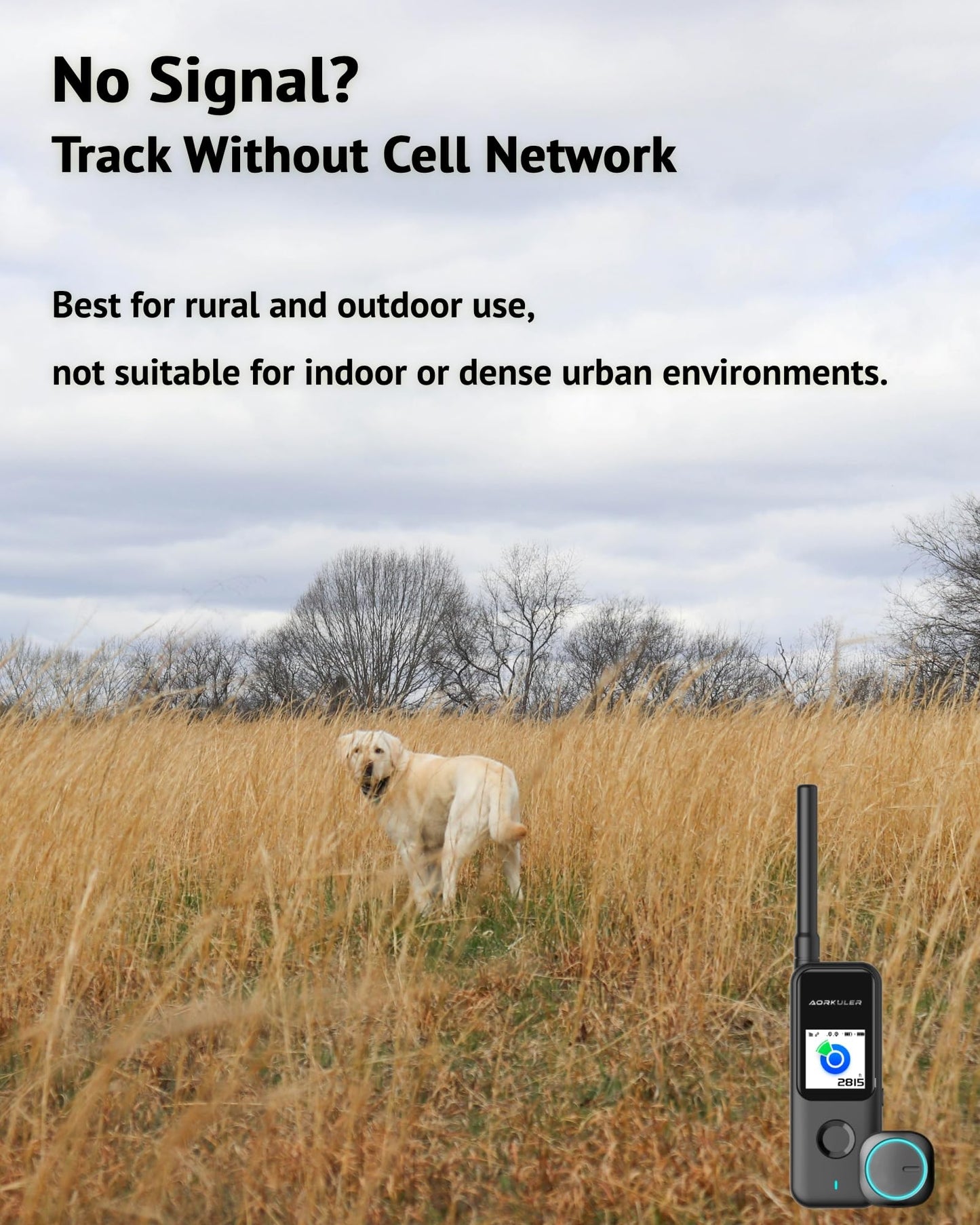 Aorkuler GPS Dog Tracker – No Monthly Fees, Real-Time Tracking