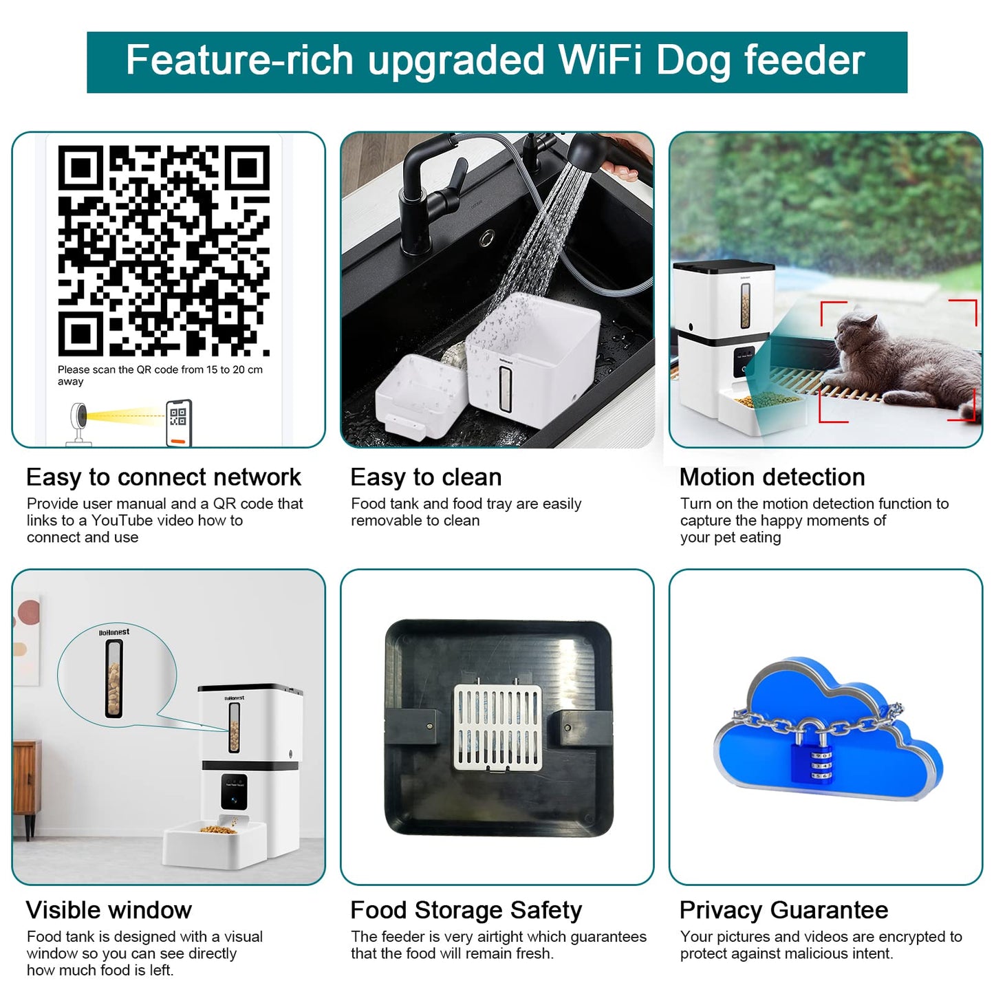 DoHonest Automatic Dog Feeder with Camera