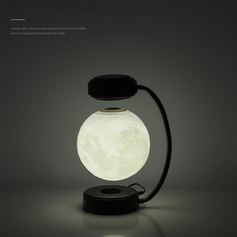 3D LED Moon Night Light Wireless Magnetic Levitating Rotating Lamp