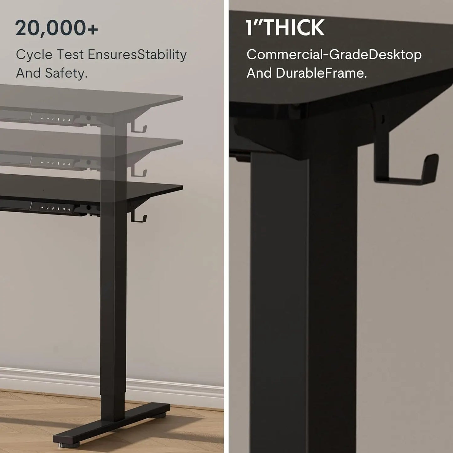 Standing Desk 48 x 30 Inches Height Adjustable – Electric Sit-Stand Solution