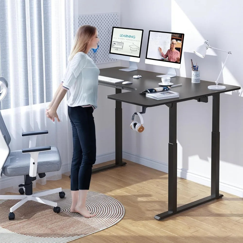 Standing Desk, 63"/71" L-Shaped Adjustable Height – Electric Corner Desk