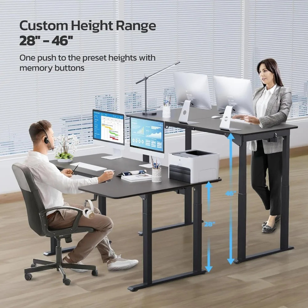 Standing Desk, 63"/71" L-Shaped Adjustable Height – Electric Corner Desk