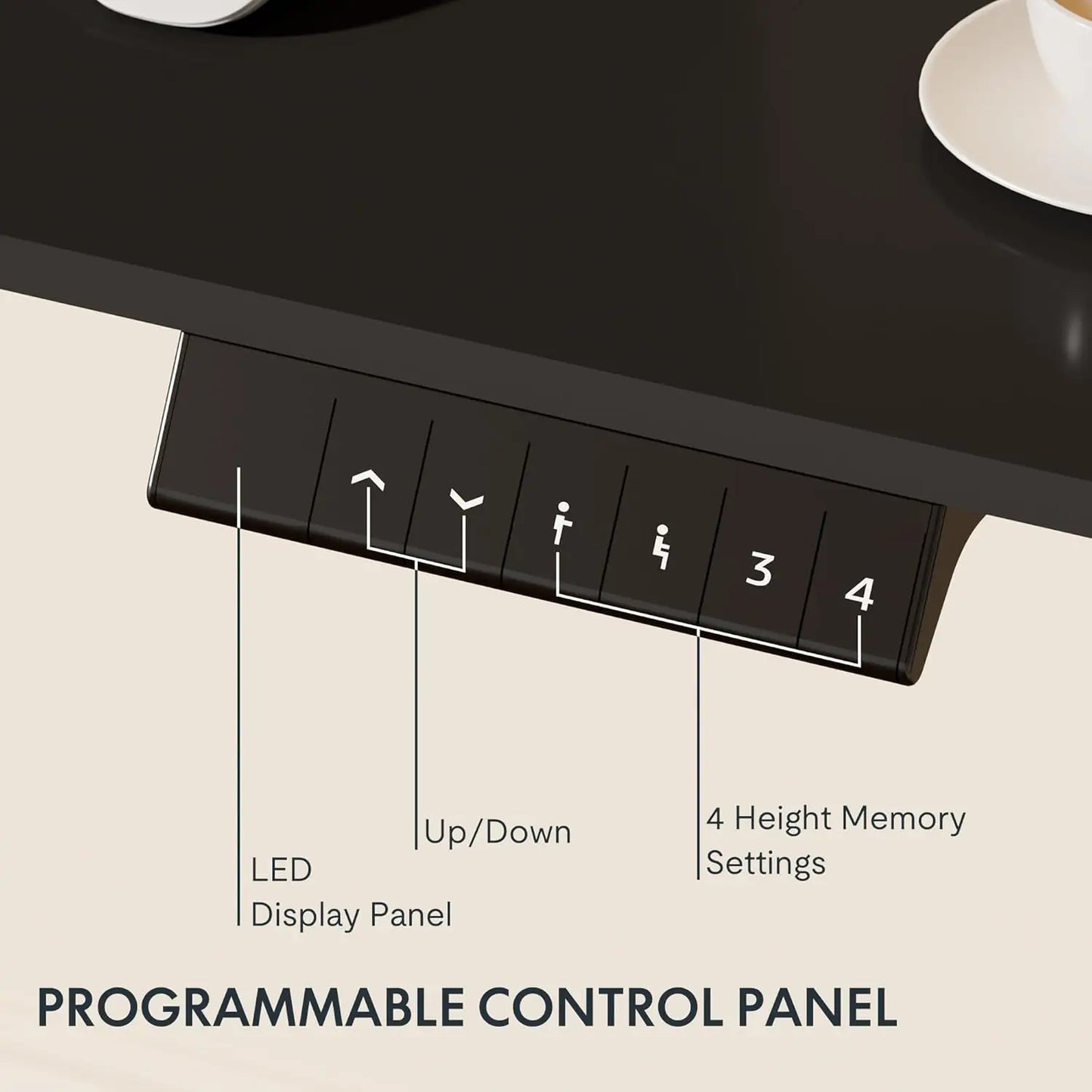 Standing Desk 48 x 30 Inches Height Adjustable – Electric Sit-Stand Solution