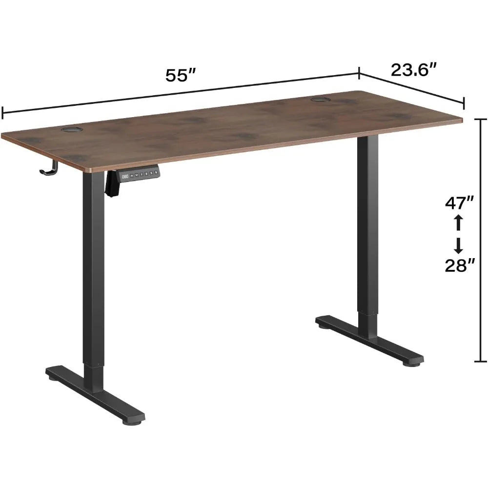 Height Adjustable Electric Standing Desk – 55 x 24 Inch Ergonomic Home Office Desk