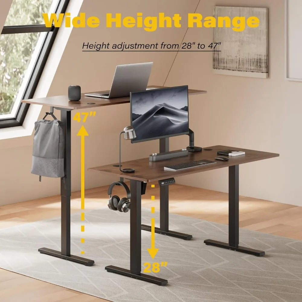 Height Adjustable Electric Standing Desk – 55 x 24 Inch Ergonomic Home Office Desk