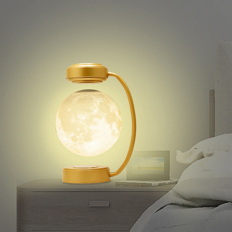 3D LED Moon Night Light Wireless Magnetic Levitating Rotating Lamp